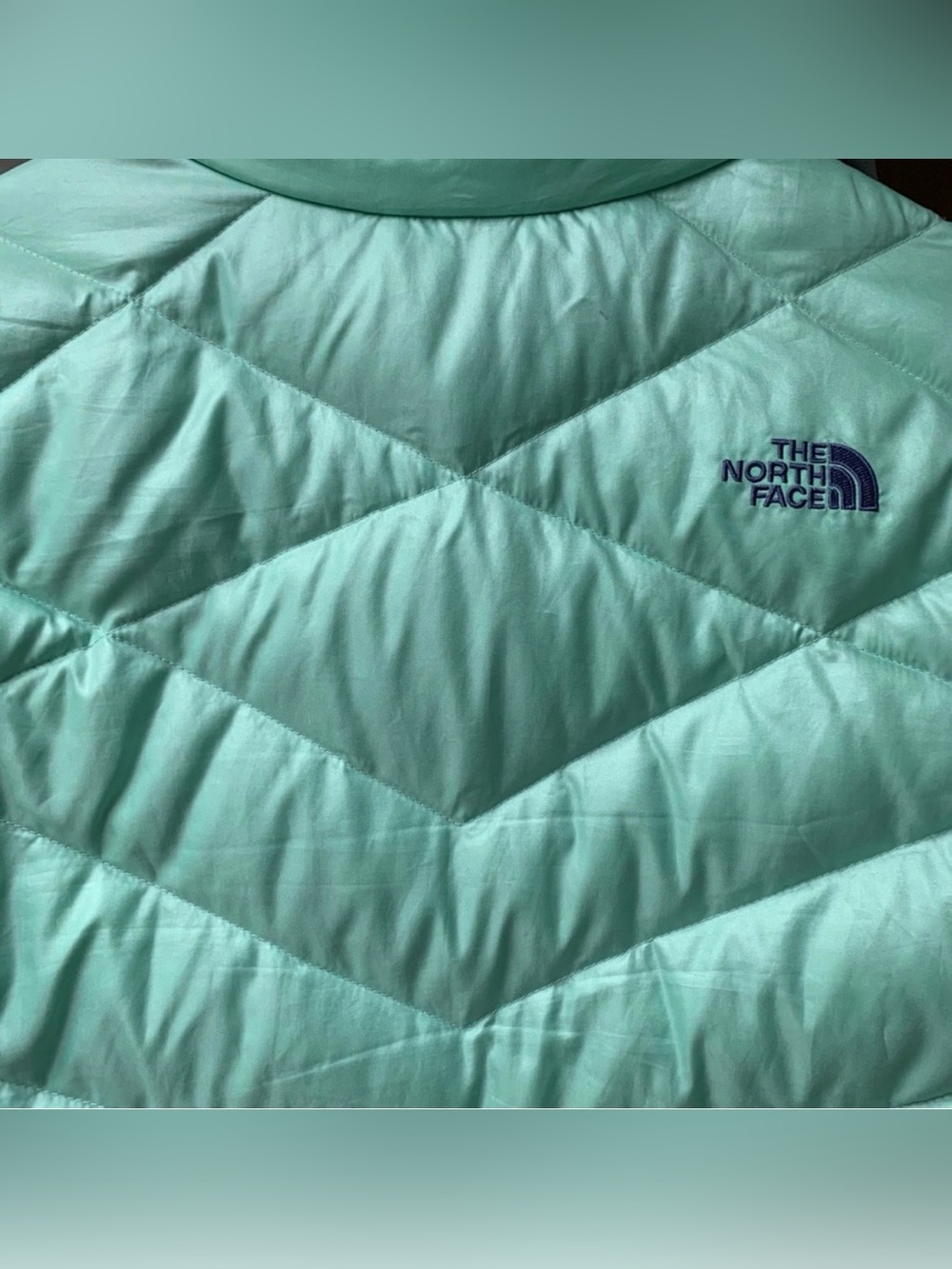 North Face Aconcagua 550 Puffer Jacket Down Filled Full Zip Mint Green Teal XL - Picture 5 of 5